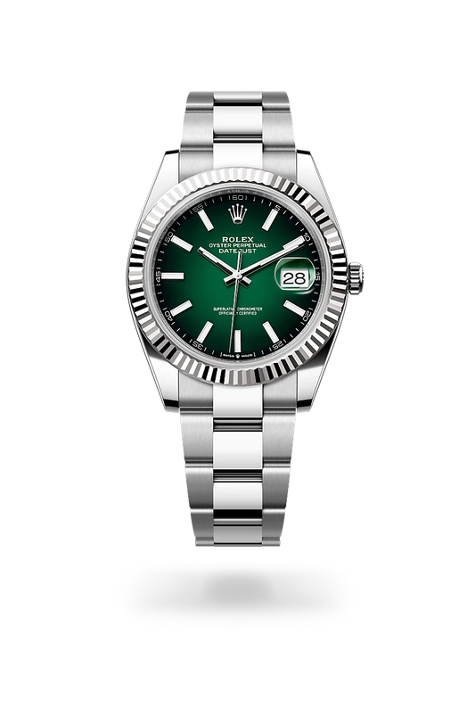 rolex Datejust 41 in White Rolesor - combination of Oystersteel and white gold, m126334-0033 - david m robinson