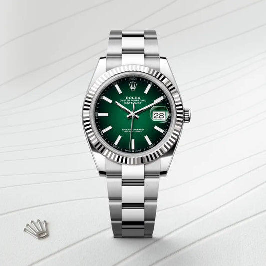 rolex Datejust 41 in White Rolesor - combination of Oystersteel and white gold, m126334-0033 - david m robinson