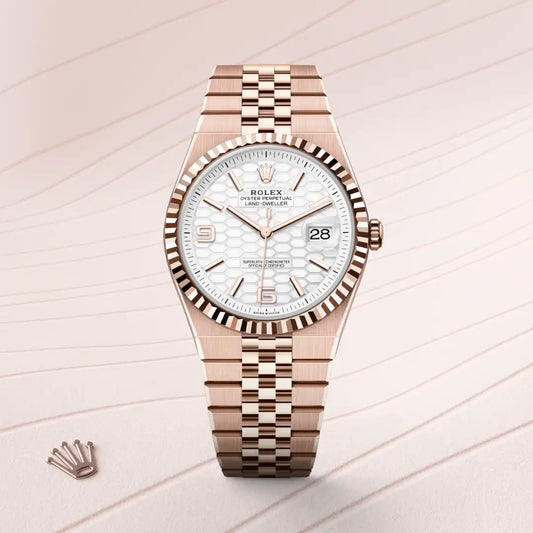 rolex Land-Dweller 40 in 18 ct Everose gold, m127335-0001 - david m robinson