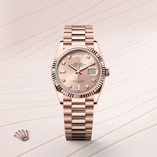 rolex Day-Date 36 in 18 ct Everose gold, m128235-0009 - david m robinson