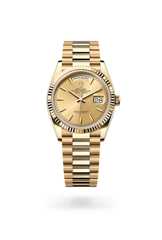 rolex Day-Date 36 in 18 ct yellow gold, m128238-0045 - david m robinson
