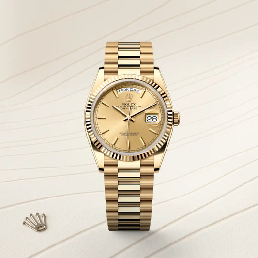 rolex Day-Date 36 in 18 ct yellow gold, m128238-0045 - david m robinson