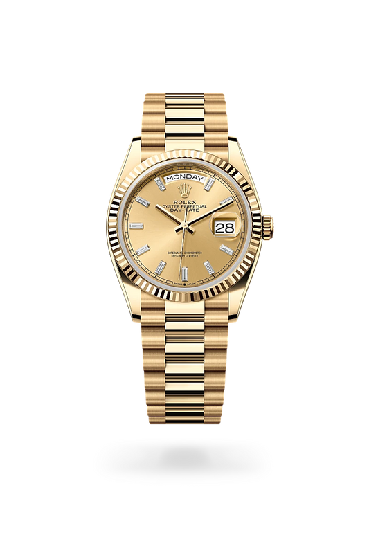 rolex Day-Date 36 in 18 ct yellow gold, m128238-0132 - david m robinson
