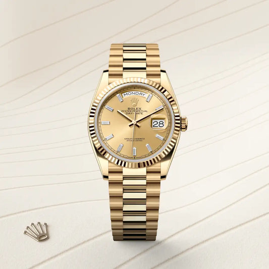 rolex Day-Date 36 in 18 ct yellow gold, m128238-0132 - david m robinson