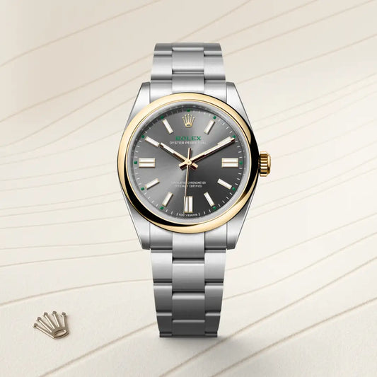 rolex Oyster Perpetual 41 in Yellow Rolesor - combination of Oystersteel and yellow gold, m134303-0001 - david m robinson