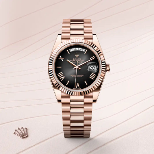 rolex Day-Date 40 in 18 ct Everose gold, m228235-0055 - david m robinson