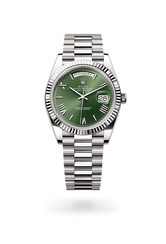 rolex Day-Date 40 in 18 ct white gold, m228239-0033 - david m robinson