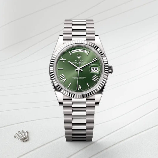 rolex Day-Date 40 in 18 ct white gold, m228239-0033 - david m robinson