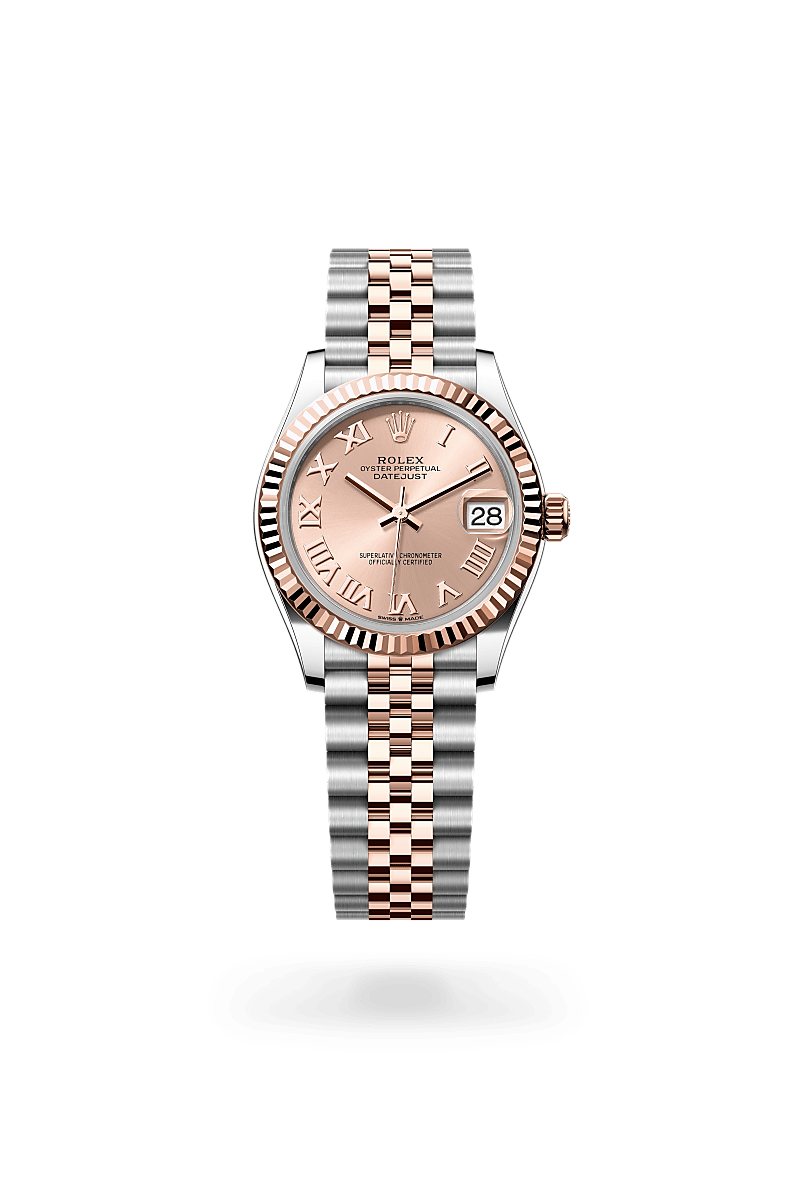 Rolex Datejust 31 in Everose Rolesor - combination of Oystersteel and Everose gold with a Rosé-colour dial, Fluted bezel, Jubilee, five-piece links bracelet