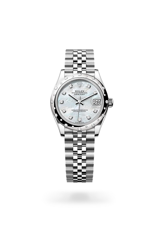 rolex Datejust 31 in White Rolesor - combination of Oystersteel and white gold, m278344rbr-0006 - david m robinson