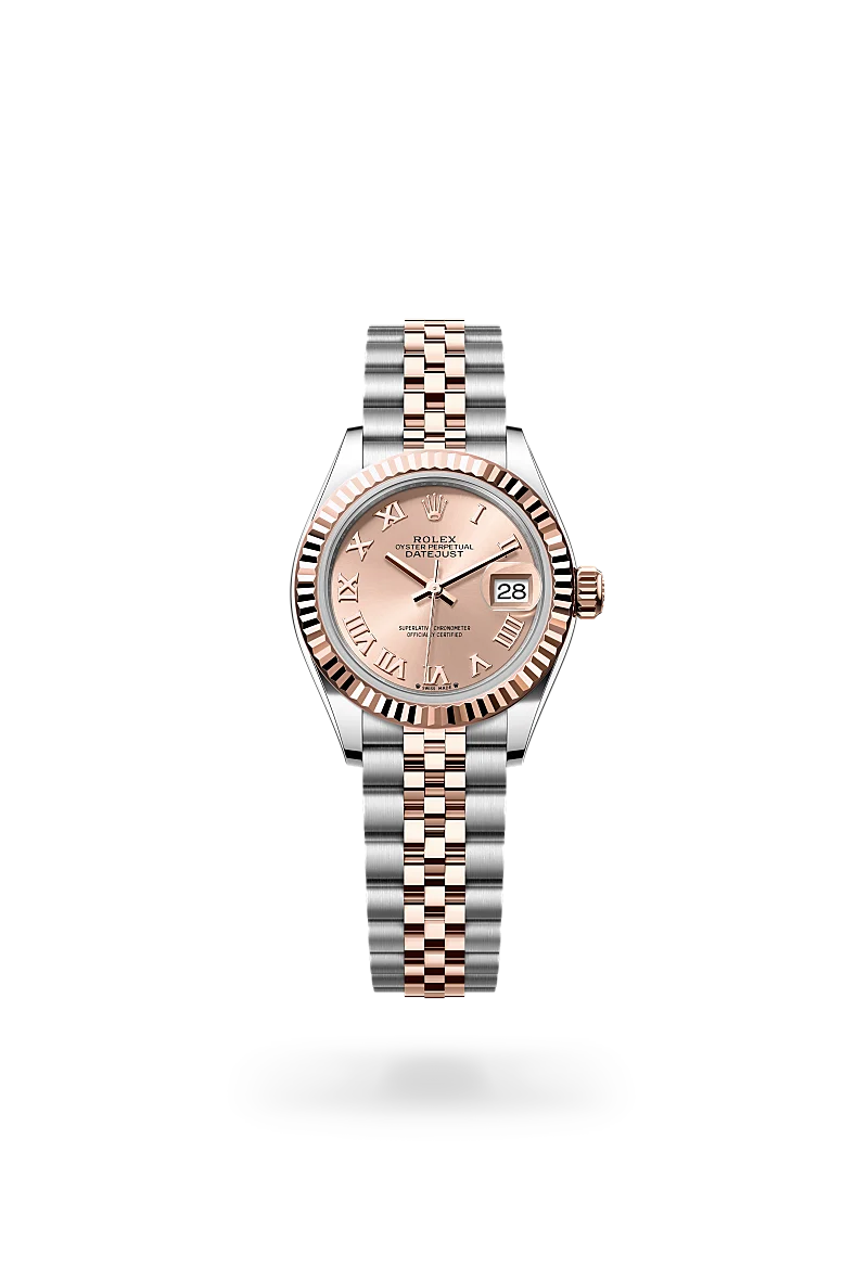 Rolex Lady-Datejust in Everose Rolesor - combination of Oystersteel and Everose gold with a Rosé-colour dial, Fluted bezel, Jubilee, five-piece links bracelet
