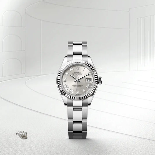 rolex Lady-Datejust in White Rolesor - combination of Oystersteel and white gold, m279174-0008 - david m robinson