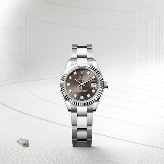 rolex Lady-Datejust in White Rolesor - combination of Oystersteel and white gold, m279174-0016 - david m robinson