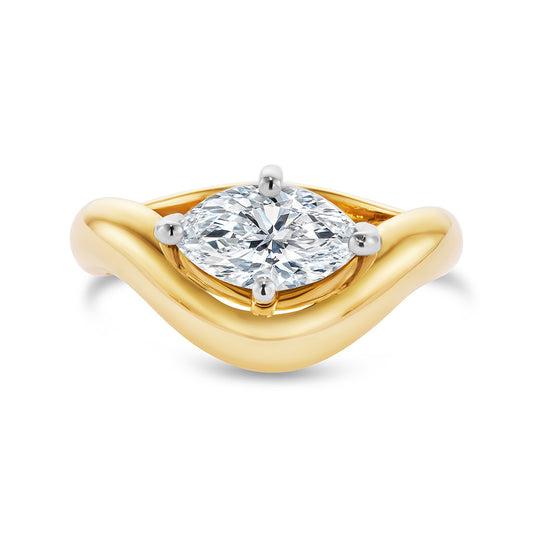 Making Waves Yellow Gold Marquise Diamond Ring at David M Robinson