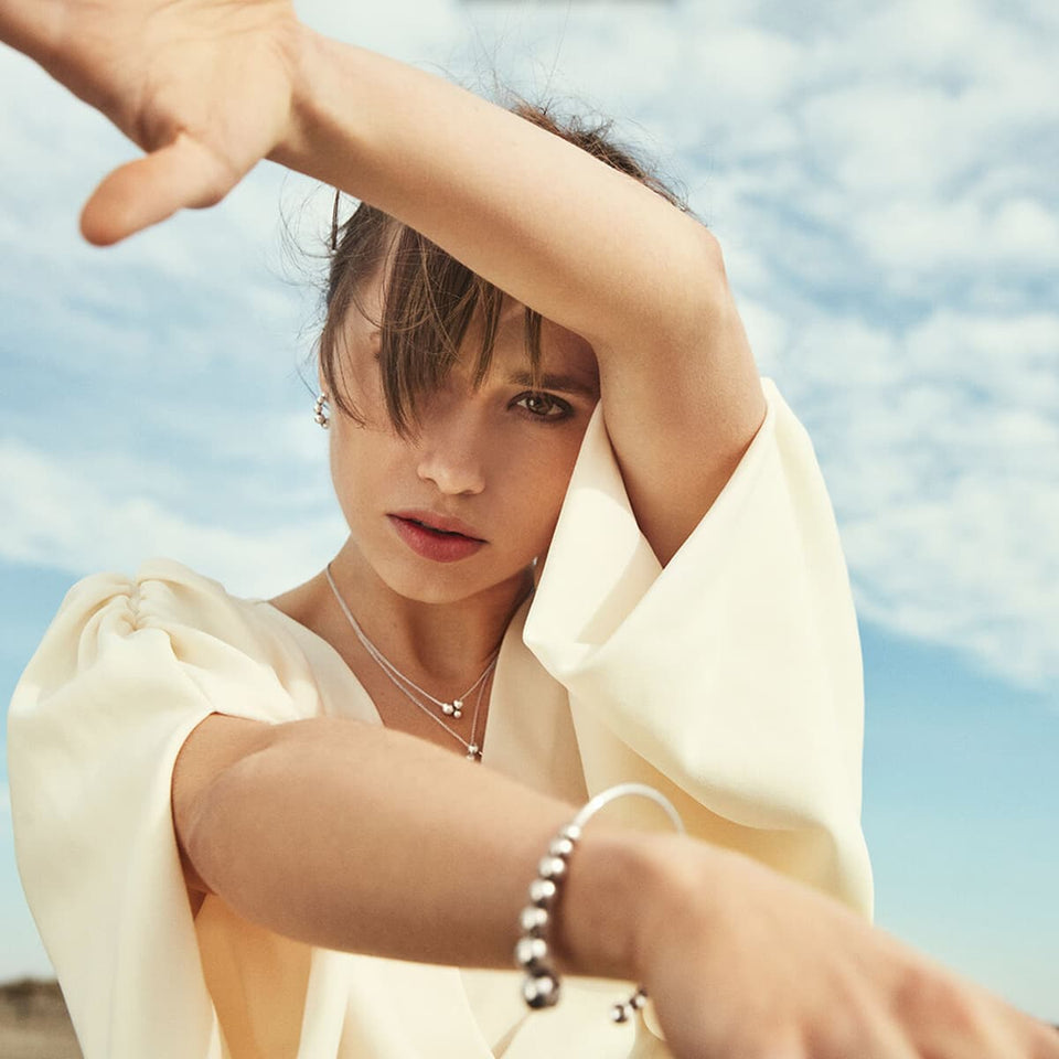 Moonlight Grapes Sterling Silver Open Bangle