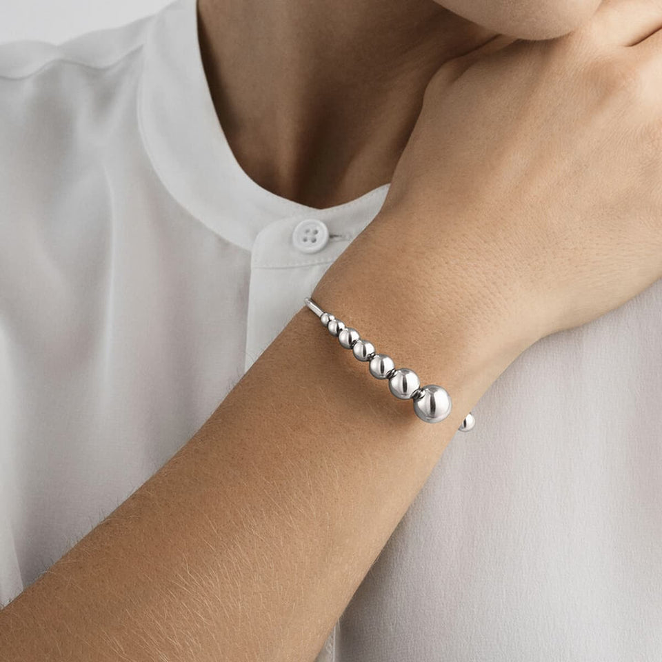 Moonlight Grapes Sterling Silver Open Bangle