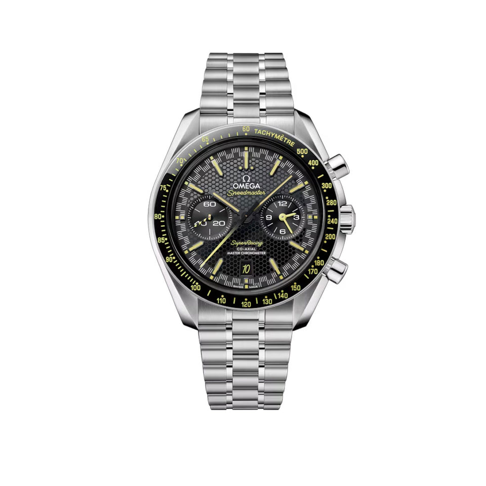 OMEGA Speedmaster Super Racing Steel Chronograph 44mm Watch O32930445101003 at DMR and the OMEGA Boutique Liverpool