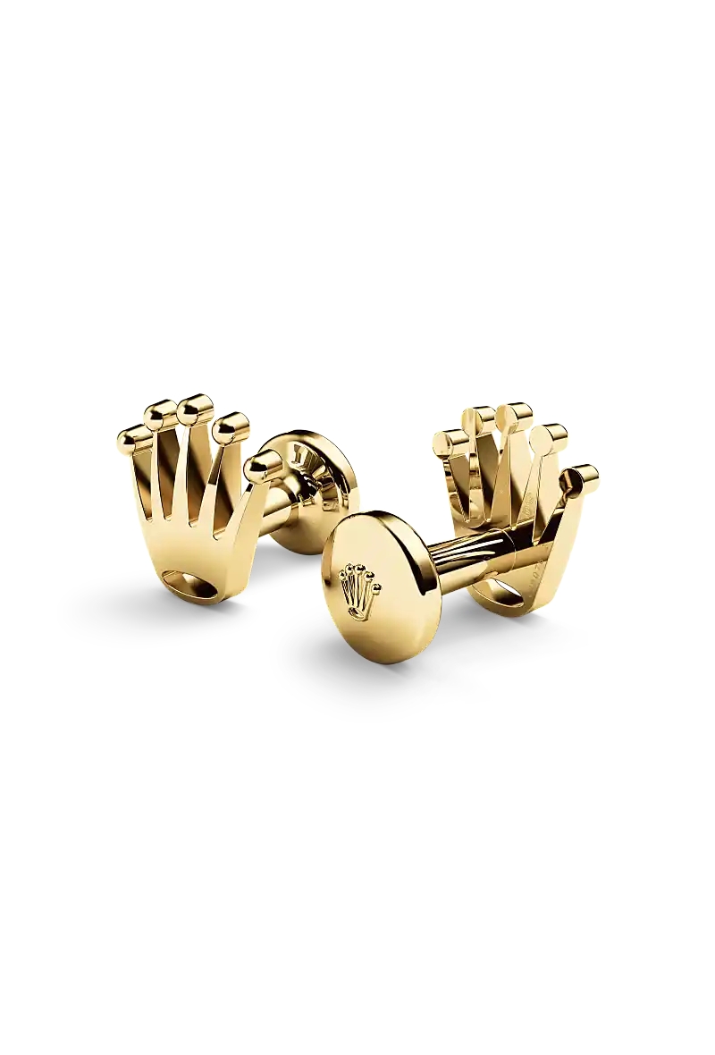 rolex Crown cufflinks in 18 ct yellow gold, crown-cufflinks-a1018 - david m robinson