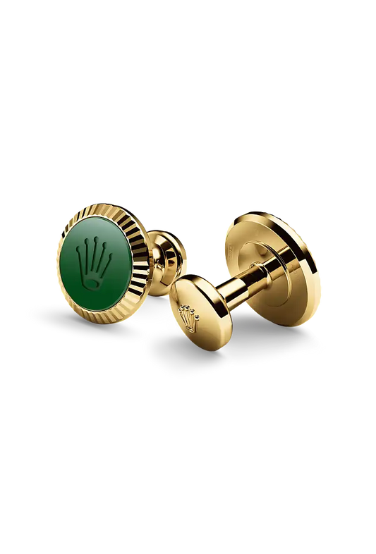 rolex 'Fluted' cufflinks in 18 ct yellow gold, fluted-cufflinks-a1038 - david m robinson