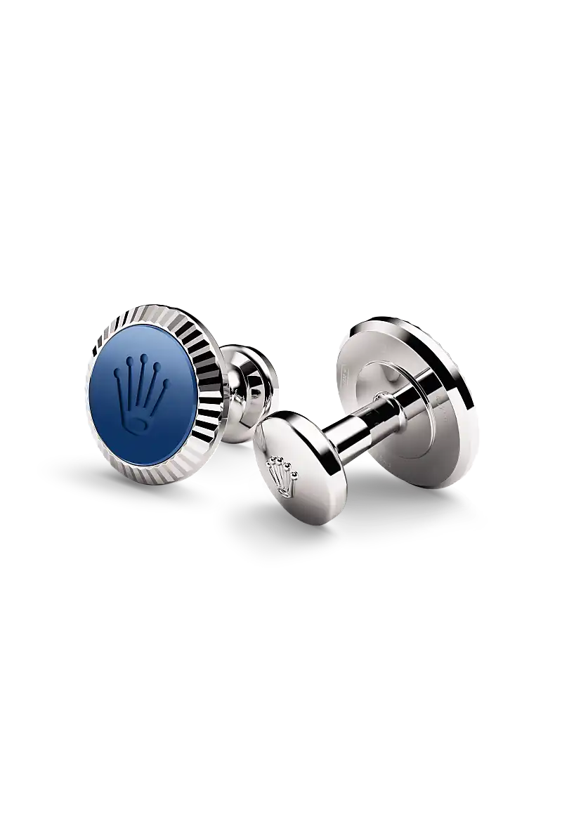 Rolex ‘Fluted’ cufflinks in 18 ct white gold