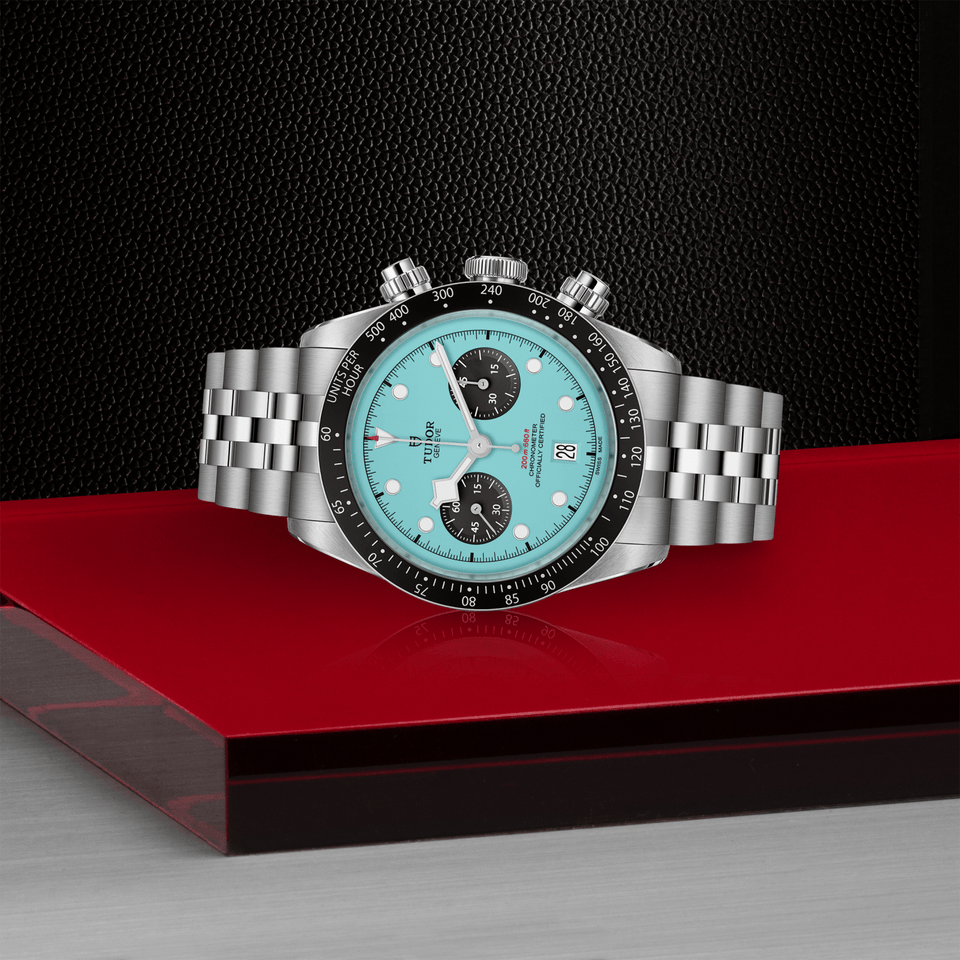 TUDOR Black Bay Chrono Flamingo Blue Automatic 41mm Watch at David M Robinson