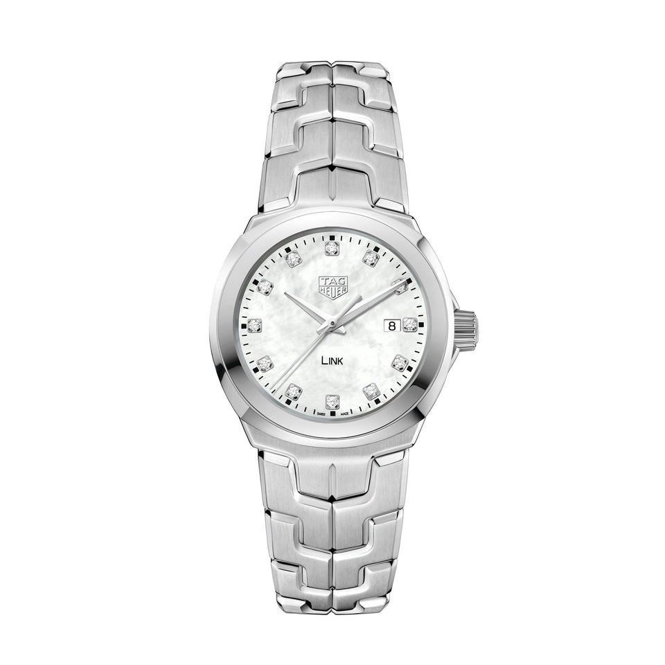 TAG Heuer Link 32mm Diamond & Mother Of Pearl Quartz Watch at David M Robinson