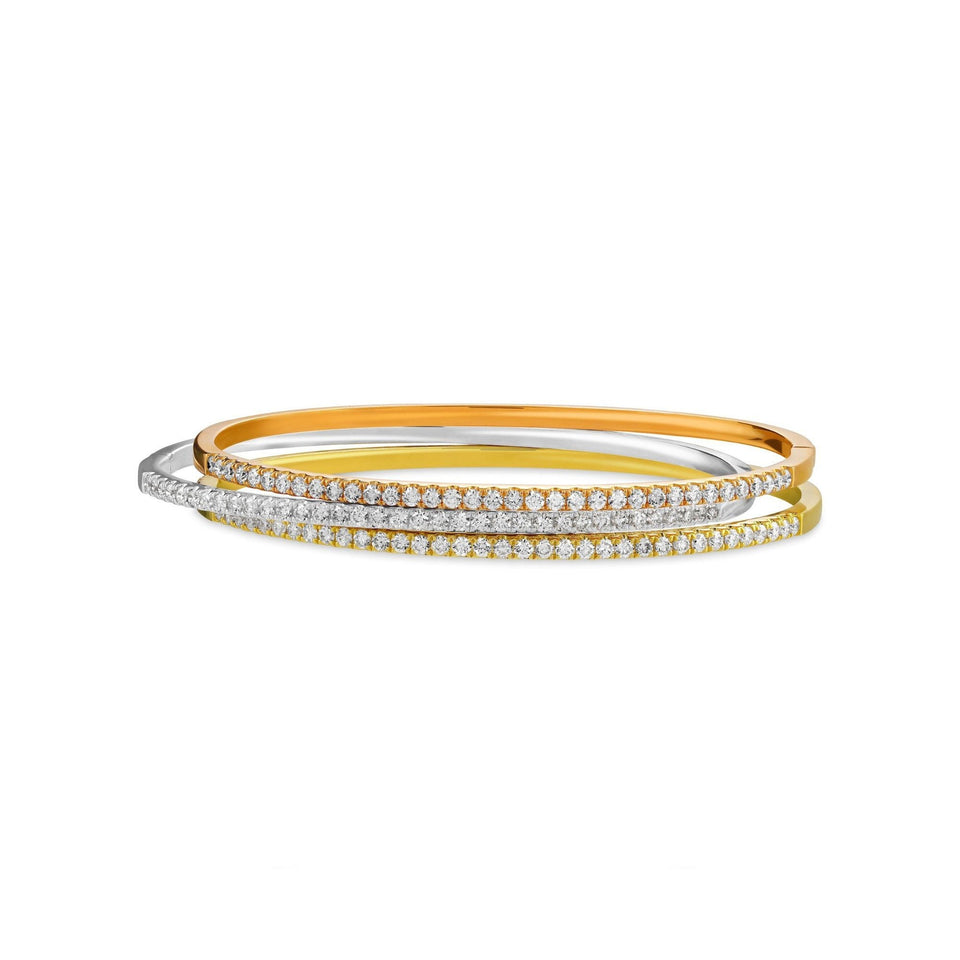 Love Lines Yellow Gold Diamond Stacking Bangle