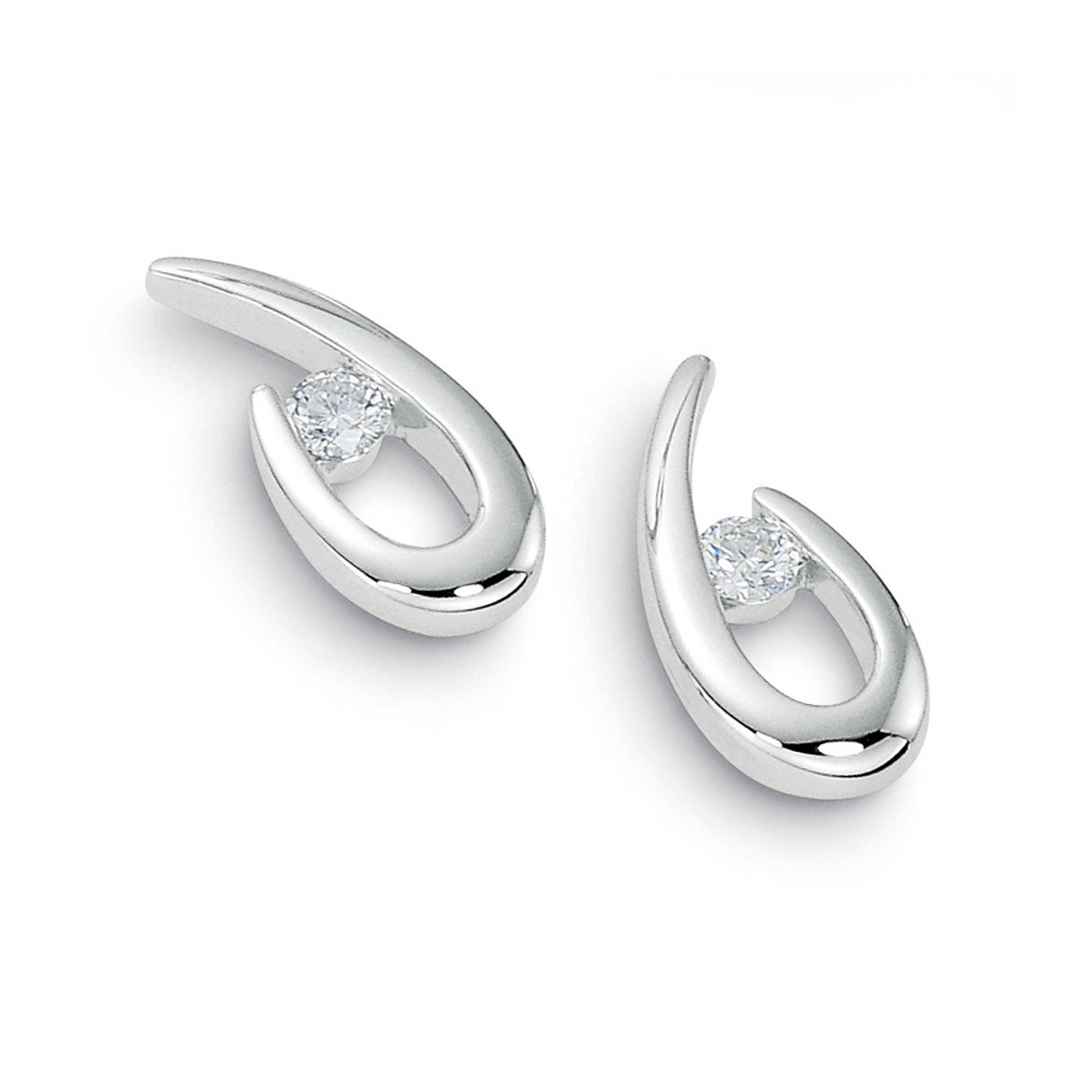 You're the One 18ct White Gold Diamond Stud Earrings at David M Robinson