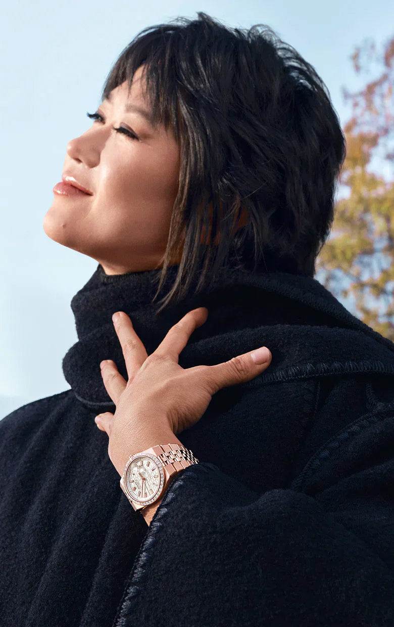 Yuja Wang with the watch on her wrist